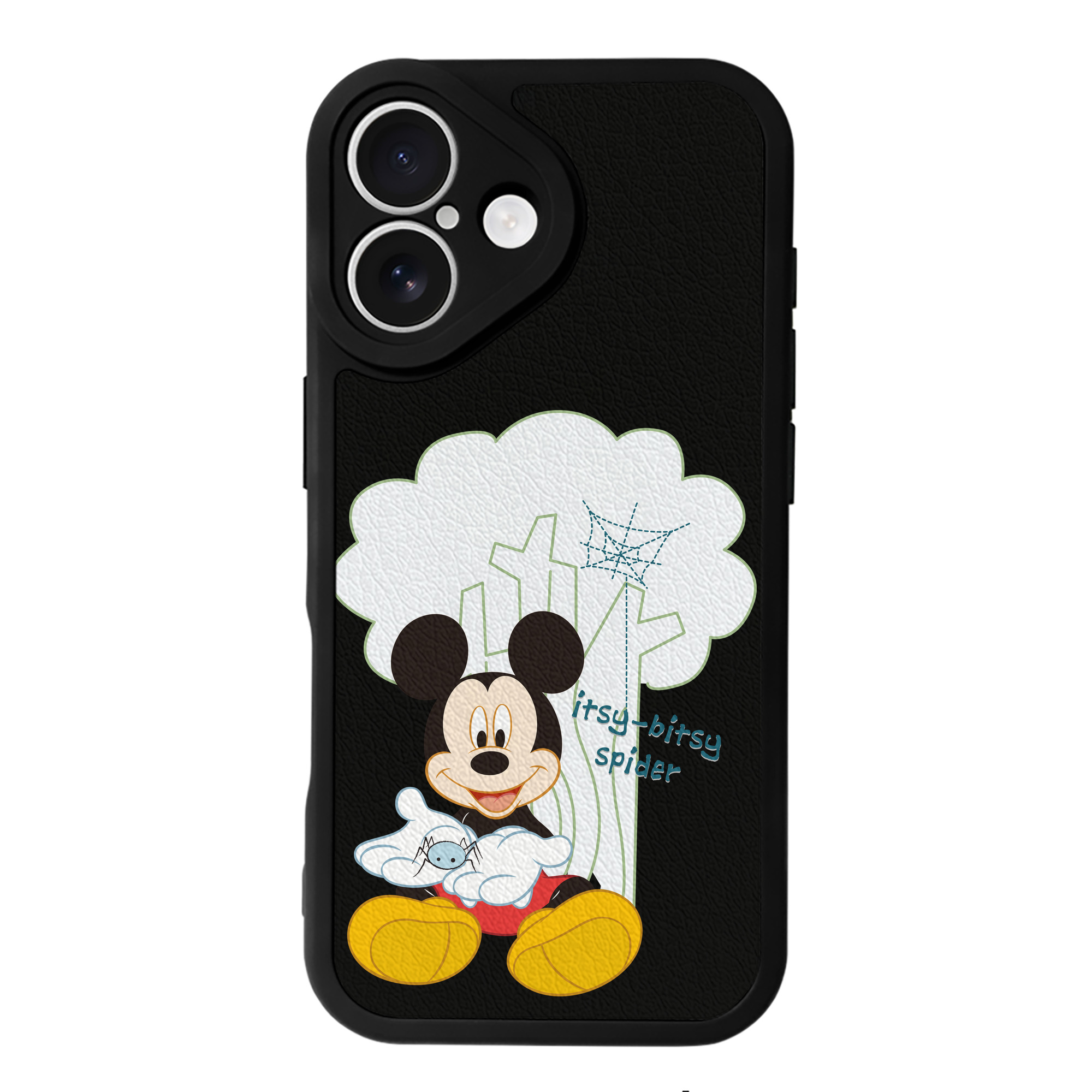 （画像用） ミッキーマウス Mickey Mouse 【iPhone 16シリーズ対応】シリコンスマホケース（レザー調） 材質：シリコン